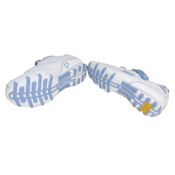 SKECHERS white & blue Chickadee sneakers hook & loop closure women's size 4 NEW - Picture 6 of 8